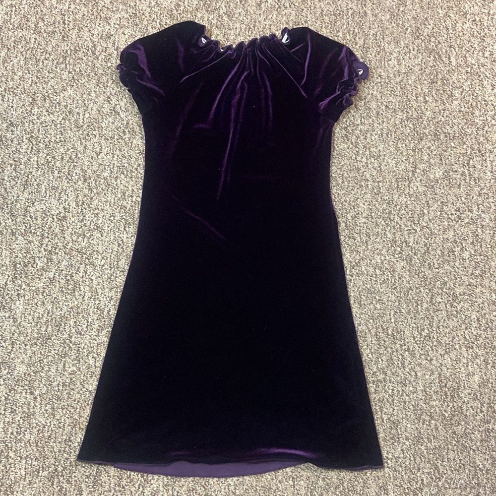 Vintage Handmade Womens Dress Burgundy Velvet Size S Approximately S - Picture 15 of 16